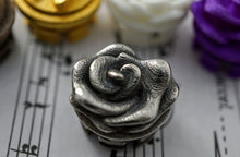 Rose design crown for concert flutes in Sterling Silver, Polished Bronze, and various other materials and finishes