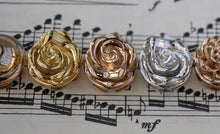 Rose design crown for concert flutes in Sterling Silver, Polished Bronze, and various other materials and finishes