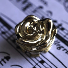 Rose design crown for concert flutes in Sterling Silver, Polished Bronze, and various other materials and finishes